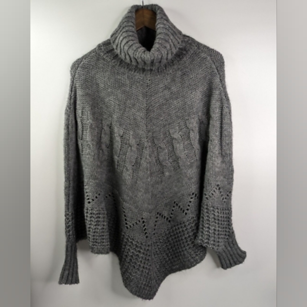 Iperico Knit Turtleneck Poncho Sweater